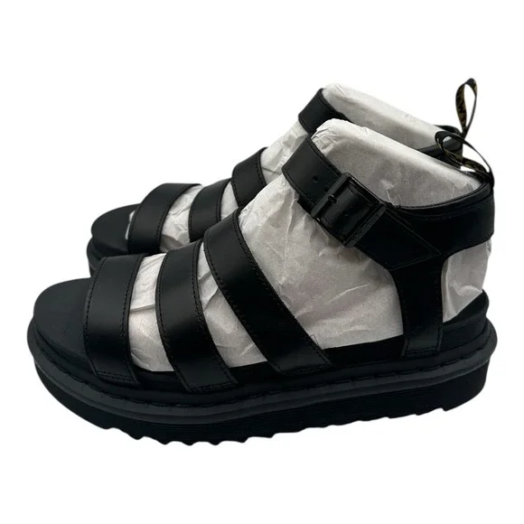 Dr‎ Martens Blaire Sandals Womens Sz 10 Black Brando Leather Doc 24191001 - Picture 7 of 11